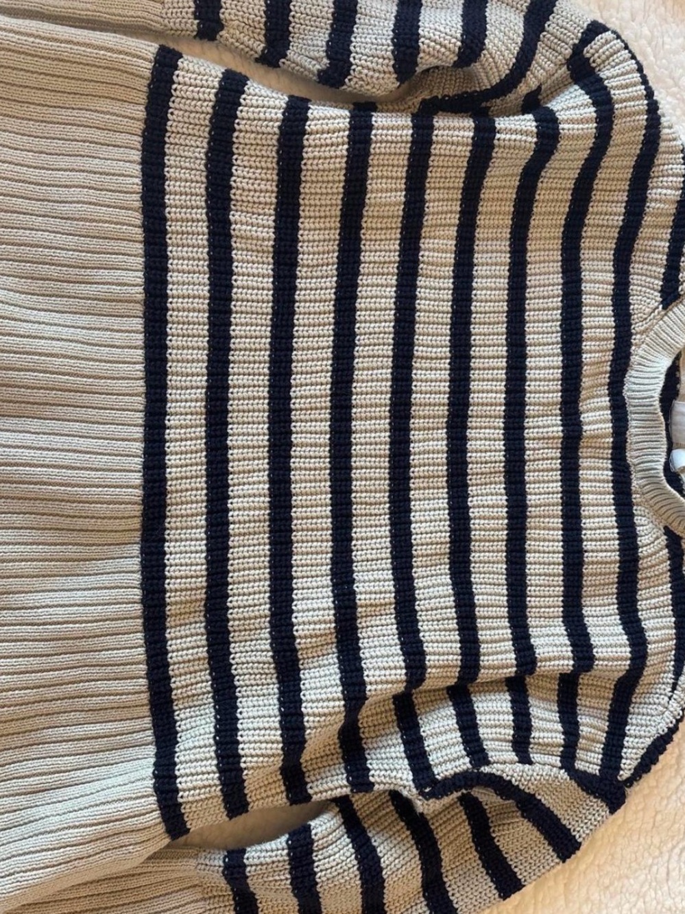 GAP Kids Beige and Navy Striped Sweater